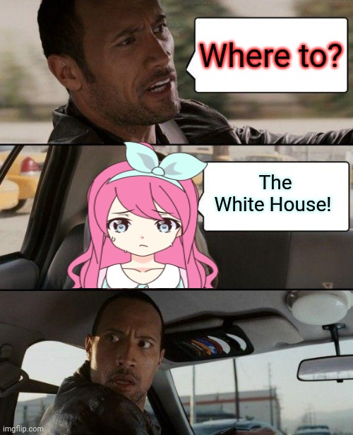 Buckle up. Wario's dropping out. Vote Jemy for president | Where to? The White House! | image tagged in memes,the rock driving,vote early,vote often,queen jemy | made w/ Imgflip meme maker