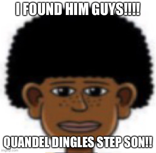 We found him! | I FOUND HIM GUYS!!!! QUANDEL DINGLES STEP SON!! | image tagged in memes | made w/ Imgflip meme maker