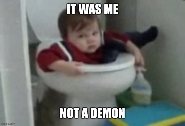 Wc guy | IT WAS ME NOT A DEMON | image tagged in wc guy | made w/ Imgflip meme maker