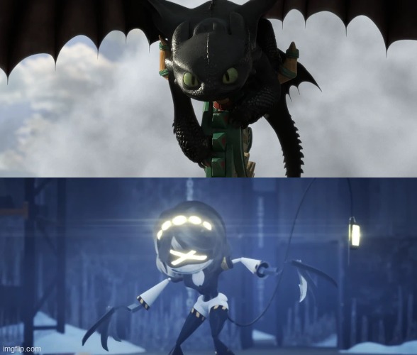 Toothless (HTTYD) vs V (Who Would Win) | image tagged in murder drones,httyd,how to train your dragon,who would win,crossover | made w/ Imgflip meme maker