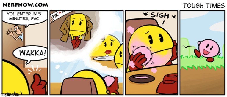 Pac-Man turns into Kirby | image tagged in comics,comics/cartoons,comic,pac-man,kirby,pacman | made w/ Imgflip meme maker
