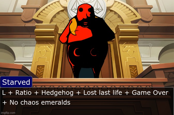 Starved Eggman L + Ratio | image tagged in starved eggman l ratio | made w/ Imgflip meme maker