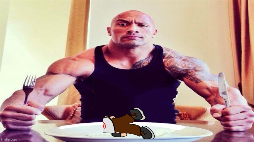 Dwayne the rock eating | image tagged in dwayne the rock eating | made w/ Imgflip meme maker