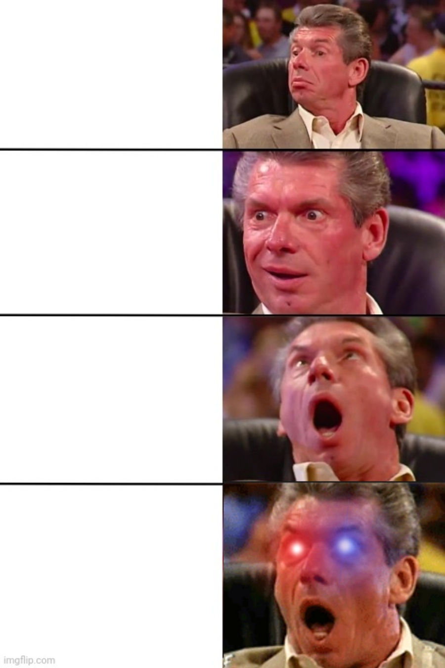 High Quality Vince McMahon police eyes wrestling 4 panel Blank Meme Template