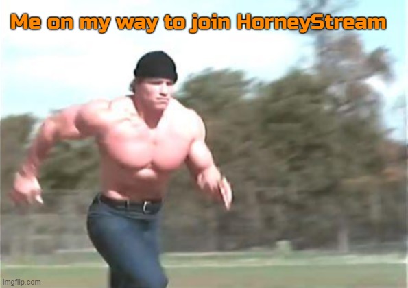 Me on my way to join HorneyStream | made w/ Imgflip meme maker