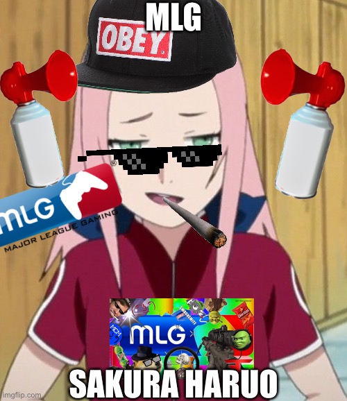 MLG Sakura | MLG; SAKURA HARUO | image tagged in sakura u mad bro,mlg,sakura haruno,memes,major league gaming,naruto shippuden | made w/ Imgflip meme maker