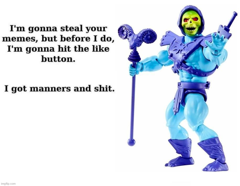 Skeletor the meme stealer | image tagged in skeletor the meme stealer | made w/ Imgflip meme maker