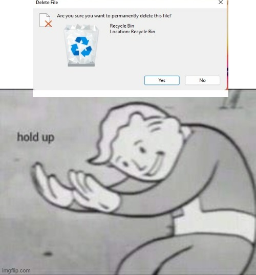 hold up | image tagged in fallout hold up with space on the top | made w/ Imgflip meme maker