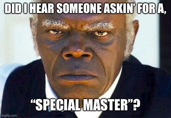 Ask and ye shall receive | DID I HEAR SOMEONE ASKIN’ FOR A, “SPECIAL MASTER”? | image tagged in samuel l jackson django | made w/ Imgflip meme maker