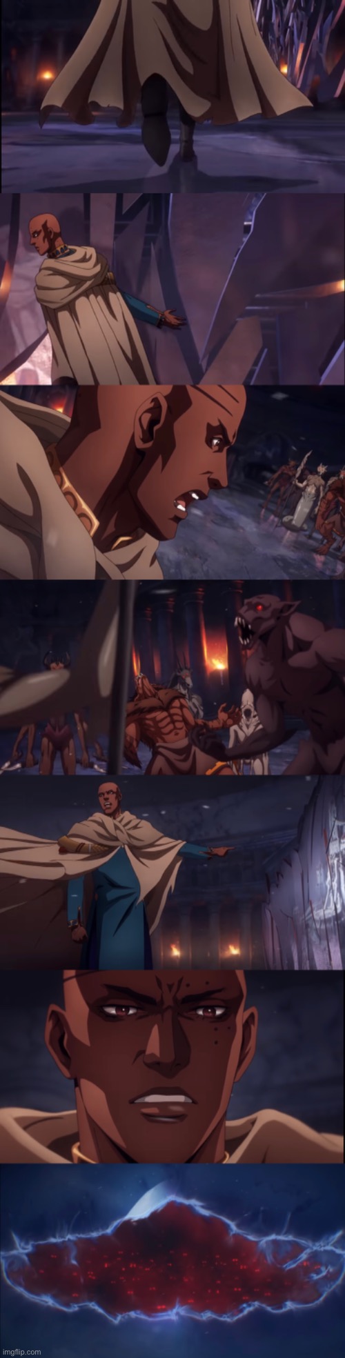Begin! Template | image tagged in castlevania,isaac,demons,invasion,template | made w/ Imgflip meme maker