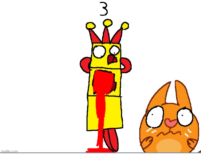 Question #2 | image tagged in numberblocks,three,blood,humer,funny,pikwik pack | made w/ Imgflip meme maker