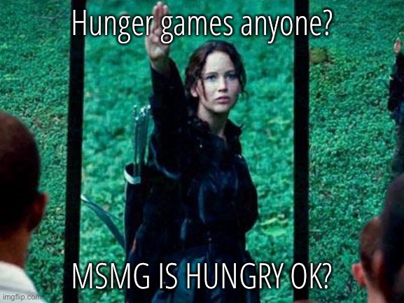 Hunger Games 2 | Hunger games anyone? MSMG IS HUNGRY OK? | image tagged in hunger games 2 | made w/ Imgflip meme maker