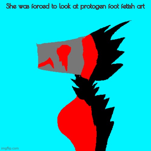 I was just scrolling on pictures of protogens and then i found some ? | She was forced to look at protogen foot fetish art | image tagged in myst but dead | made w/ Imgflip meme maker