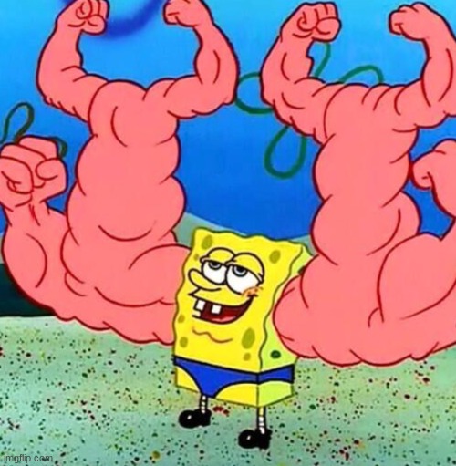 Spongebob musclebeach | image tagged in spongebob musclebeach | made w/ Imgflip meme maker