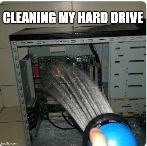 So Dumb | CLEANING MY HARD DRIVE | image tagged in eyeroll | made w/ Imgflip meme maker