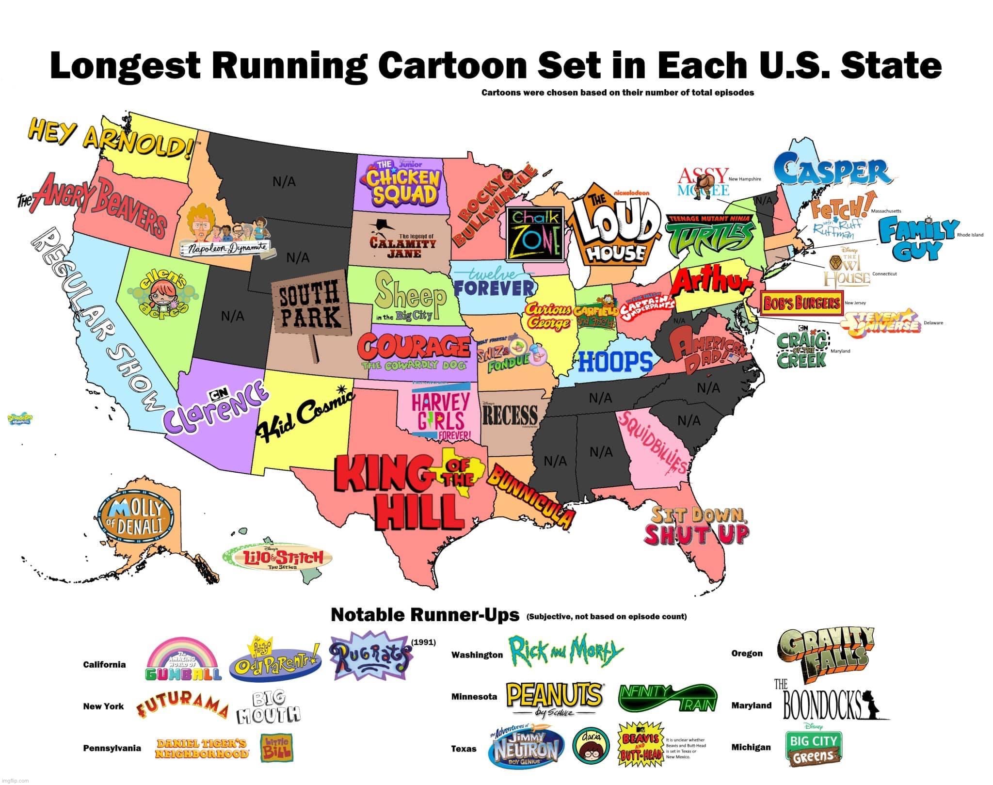 U.S. states and cartoons | image tagged in u s states and cartoons | made w/ Imgflip meme maker