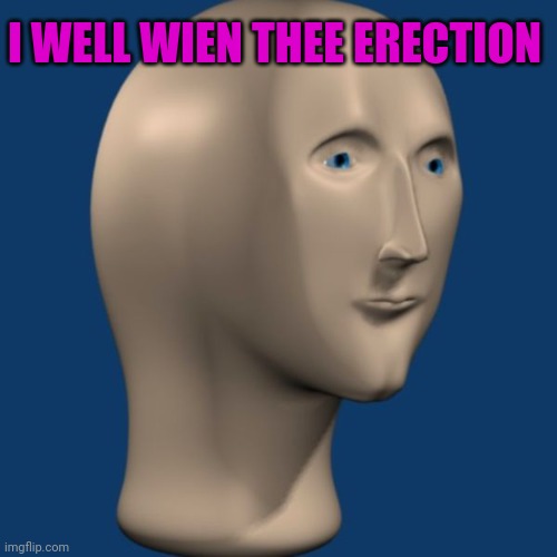 meme man | I WELL WIEN THEE ERECTION | image tagged in meme man | made w/ Imgflip meme maker