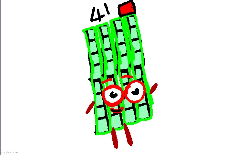 Numberblock 41 | image tagged in fanart,fanmade,cute,numberblocks | made w/ Imgflip meme maker