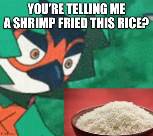 Bottom barrel memes co. | YOU’RE TELLING ME A SHRIMP FRIED THIS RICE? | made w/ Imgflip meme maker