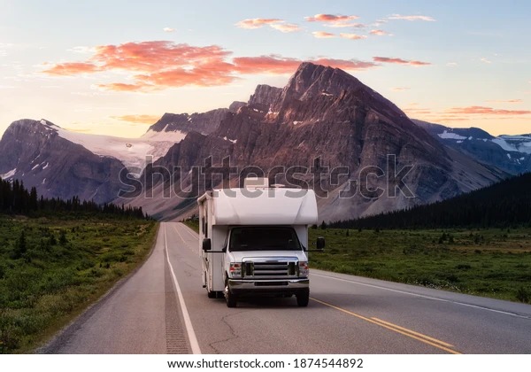 RV on the road Blank Meme Template