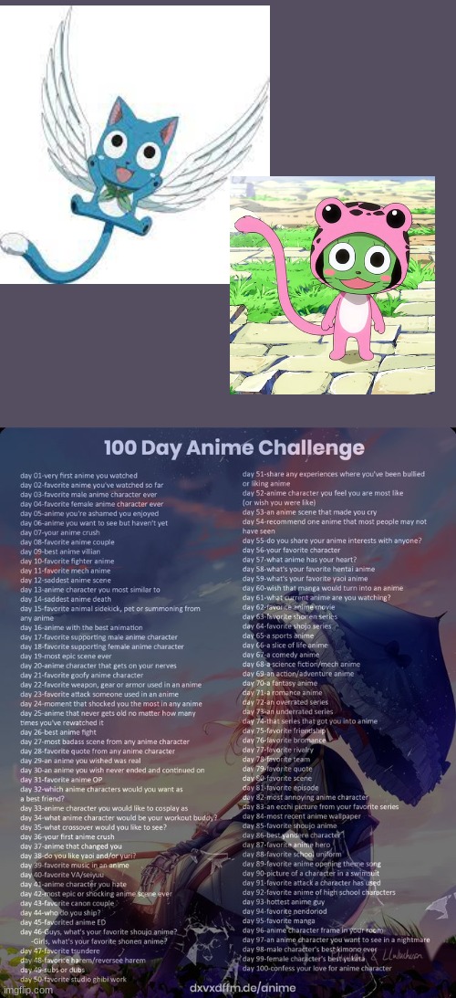 Day 15 | image tagged in 100 day anime challenge,fairy tail,happy,frosch | made w/ Imgflip meme maker