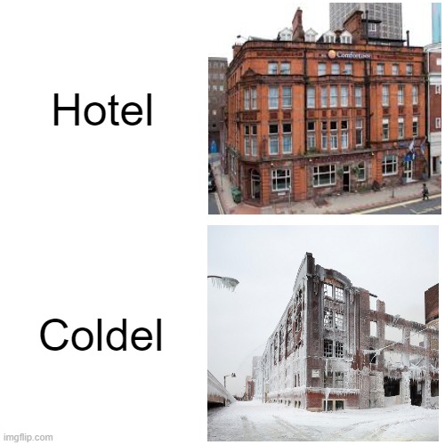 Blank Transparent Square Meme | Hotel; Coldel | image tagged in memes,puns | made w/ Imgflip meme maker