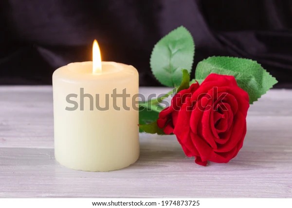 Memorial candle and flower Blank Meme Template