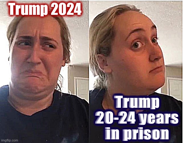 50/50 odds | Trump 2024; Trump 20-24 years in prison | image tagged in hmmm | made w/ Imgflip meme maker