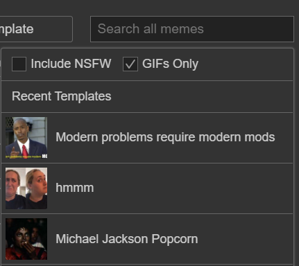 Search all memes by gifs only Blank Meme Template