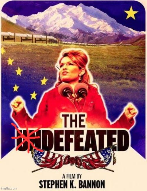 Defeated | image tagged in sarah palin,donald trump,loser,maga,defeated again | made w/ Imgflip meme maker