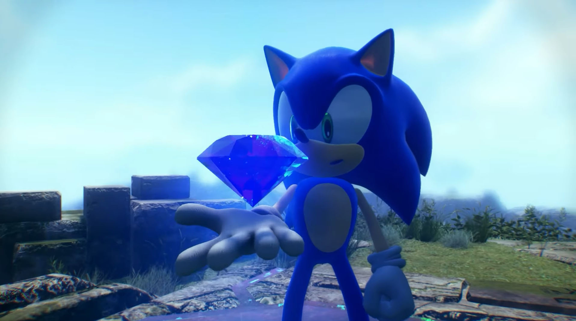 Sonic Frontiers Blue Chaos Emerald Blank Meme Template