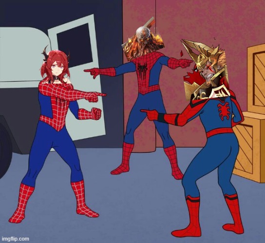 Now who's Surtr? | image tagged in spider man triple | made w/ Imgflip meme maker