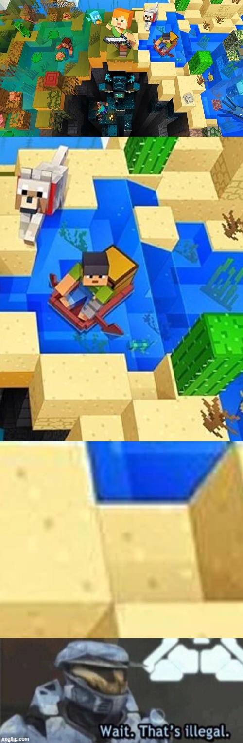 something ain't right here | image tagged in wait that's illegal,minecraft,cursed minecraft | made w/ Imgflip meme maker