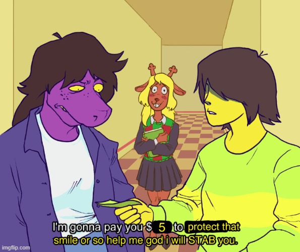 day 62 of posting deltarune comics | image tagged in i would def | made w/ Imgflip meme maker
