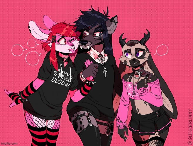 Goth boys (By Gutter-Bunny) | image tagged in furry,femboy,cute,adorable,goth | made w/ Imgflip meme maker