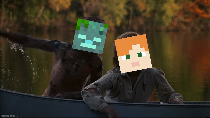 Drowns are annoying af | image tagged in friday the 13th,minecraft,drown,alex,jason voorhees | made w/ Imgflip meme maker