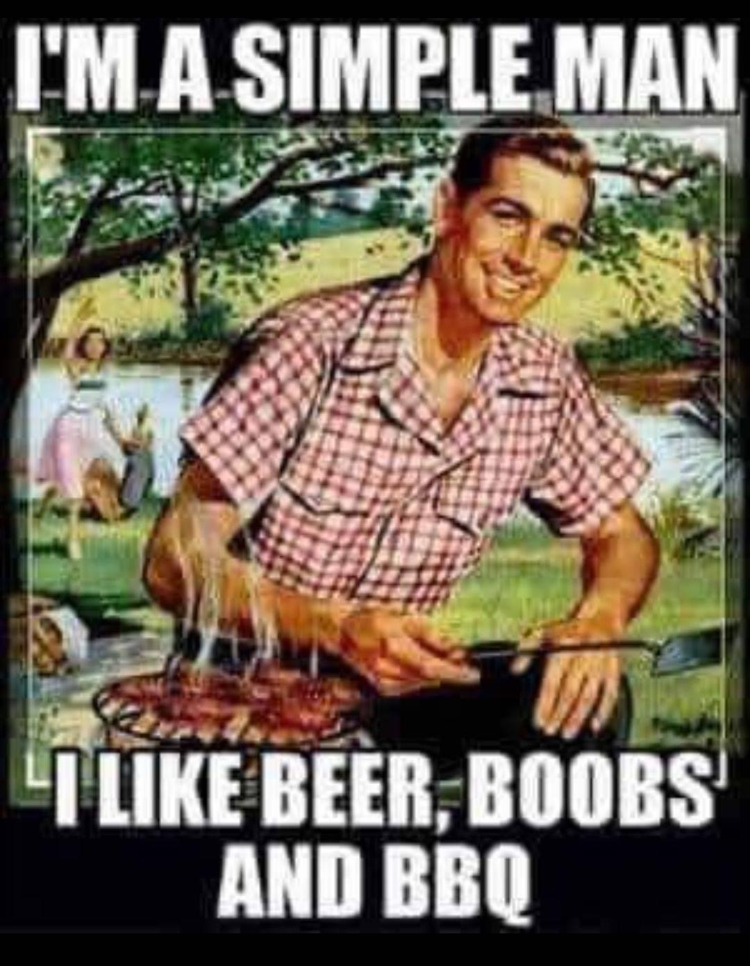 Beer boobs and BBQ Blank Meme Template