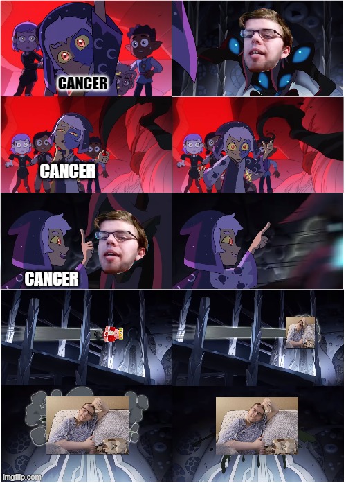 technoblade dies L | CANCER; CANCER; CANCER | image tagged in technoblade lying | made w/ Imgflip meme maker