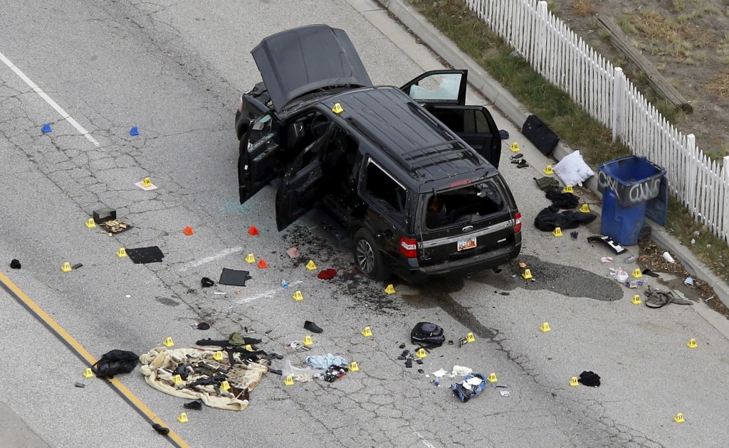 San Bernardino Terrorist attack Crime scene photo Blank Meme Template
