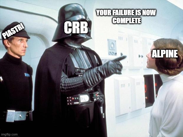 Alpine | YOUR FAILURE IS NOW 
COMPLETE; CRB; PIASTRI; ALPINE | image tagged in darth vader,oscar pisatri,alpine,f1 | made w/ Imgflip meme maker