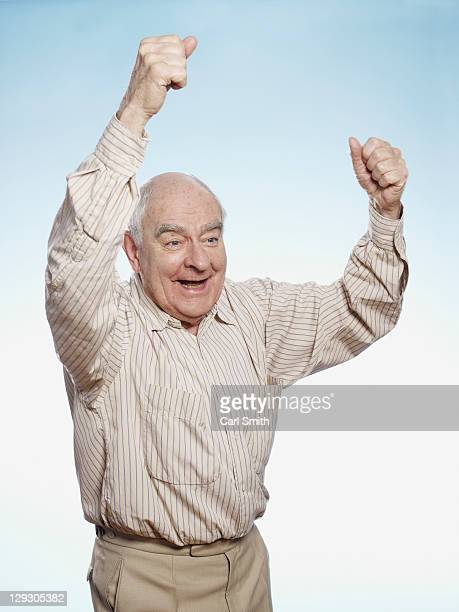High Quality Old man cheering Blank Meme Template