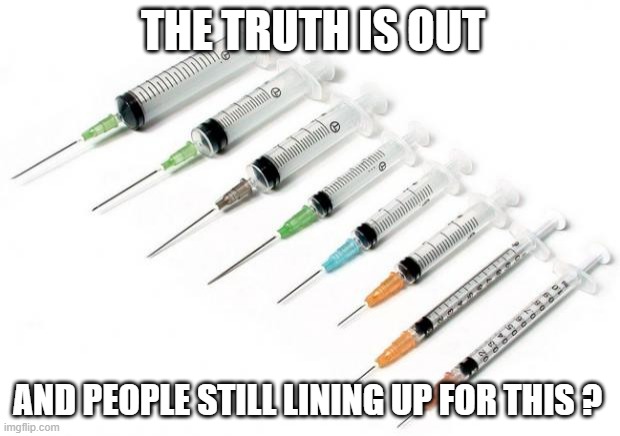 needles | THE TRUTH IS OUT; AND PEOPLE STILL LINING UP FOR THIS ? | image tagged in needles | made w/ Imgflip meme maker