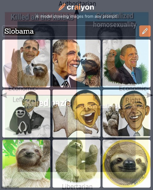 Imgflip Presidents OG art | Slobama | image tagged in kamikaze,sloth,imgflip,president,og | made w/ Imgflip meme maker