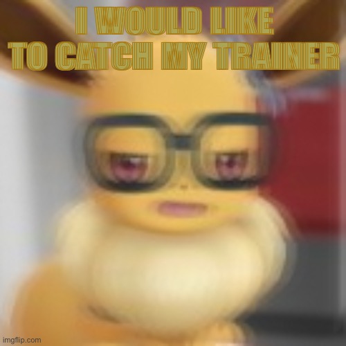 Eevee blur | I WOULD LIKE TO CATCH MY TRAINER | image tagged in eevee blur | made w/ Imgflip meme maker