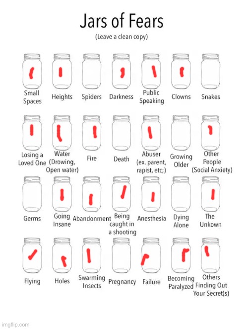 Decided to do this lol | image tagged in jar of fears clear version | made w/ Imgflip meme maker