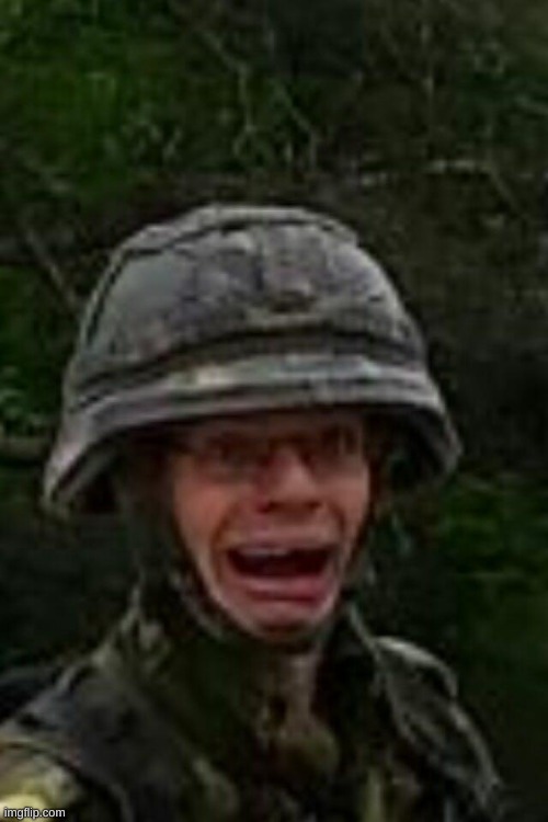Scared Soldier | image tagged in scared soldier | made w/ Imgflip meme maker