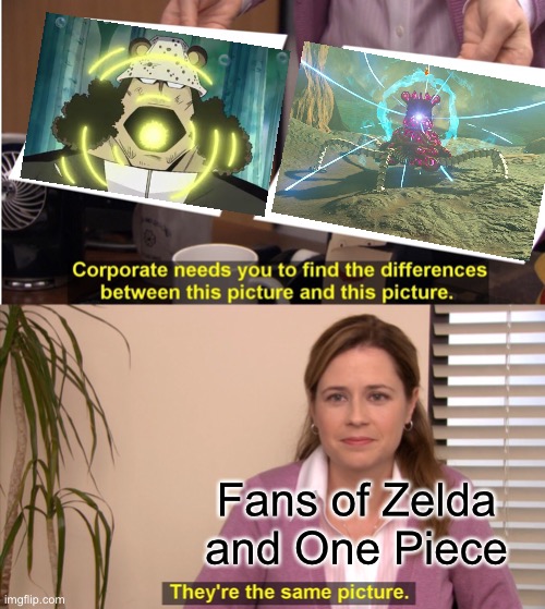 They're The Same Picture | Fans of Zelda and One Piece | image tagged in memes,they're the same picture,one piece,guardian | made w/ Imgflip meme maker