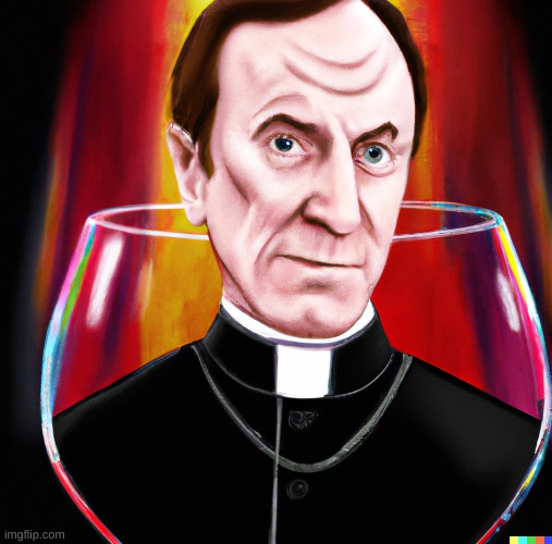 "Saul Goodman as a Priest" | image tagged in dall-e,better call saul,saul goodman | made w/ Imgflip meme maker