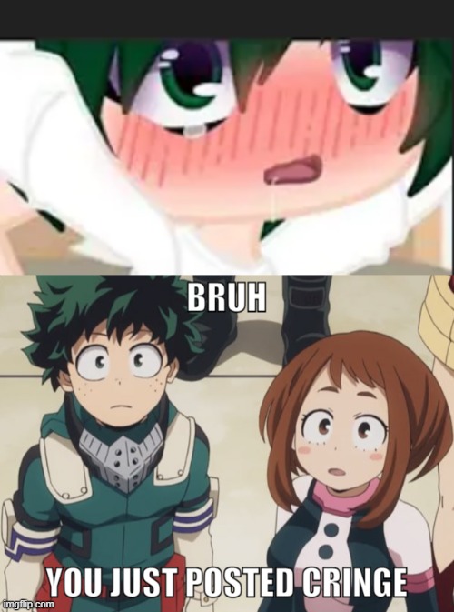 Bruh!!! | image tagged in deku and uravity you just posted cringe | made w/ Imgflip meme maker