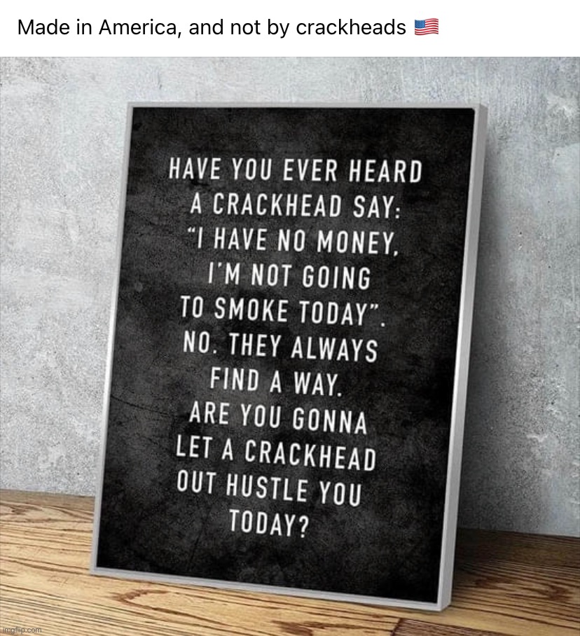 Livin’ that American hustle (Freedomphilia) | image tagged in don t let a crackhead outhustle you,freedomphilia,murica,'murica,freedom in murica,crackhead | made w/ Imgflip meme maker